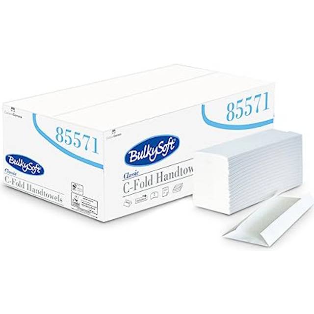 Bulky Soft-Fold 2 Ply White Hand Towels