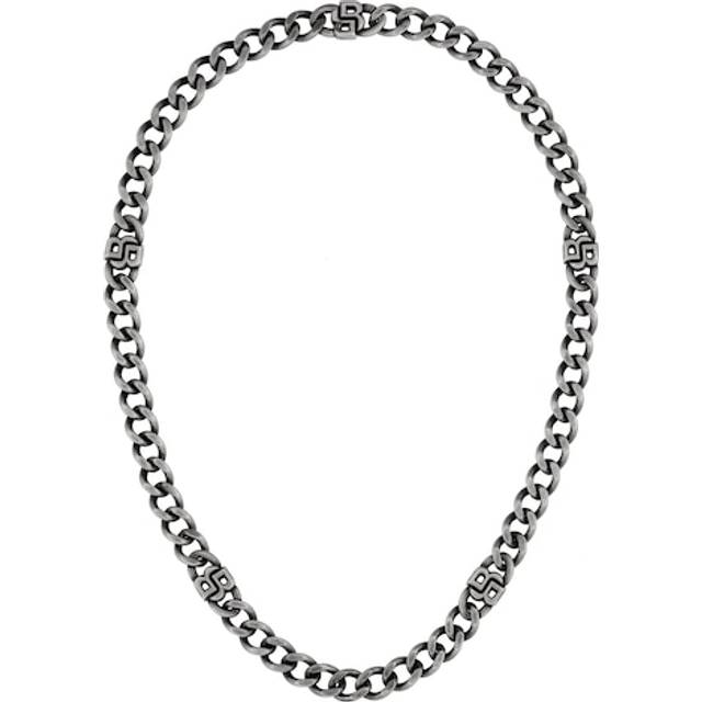 BOSS Men's Double B Absolute Curb Chain Necklace, Grey