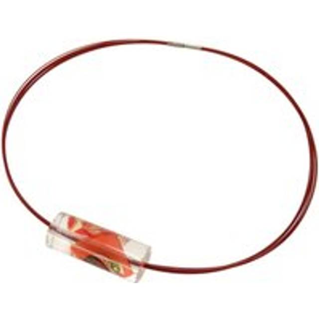 Womens Preloved Collier de Chien Necklace Red Leather Cord Wo - Orange - One Size