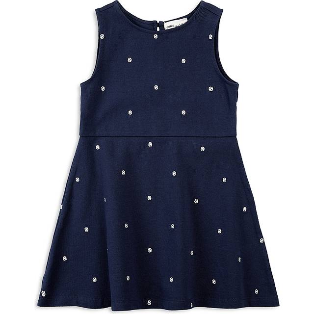Miles The Label Girls' Embroidered Tennis Balls Pique Dress - Little Kid