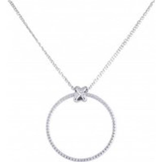Womens Preloved Liens Circle Pendant Necklace Wo - White - One Size