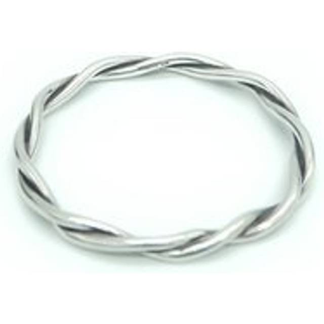 Preloved Twisted 925 Silver Bangle Women Bracelets - Grey - One Size
