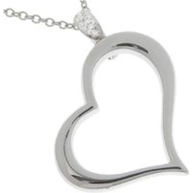 Womens Preloved Open Heart Pendant SilverElegant Jewelry Wo Necklaces - Grey - One Size