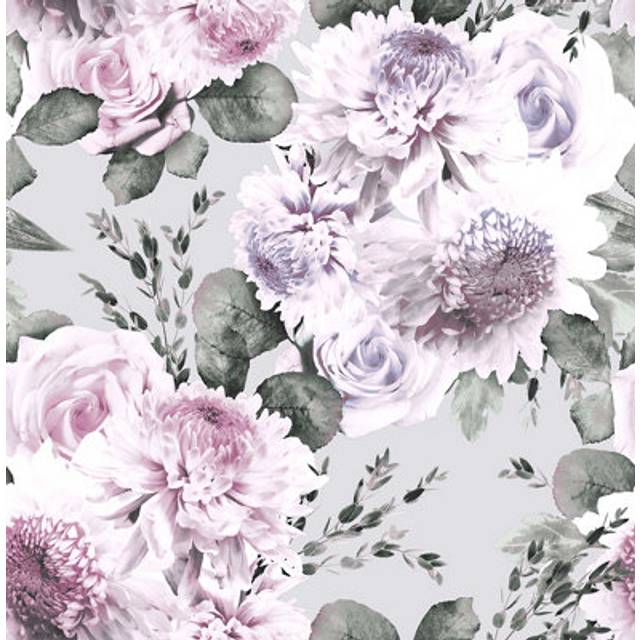Lilac floral roses flower smooth graham brown boutique garland luxury wallpaper