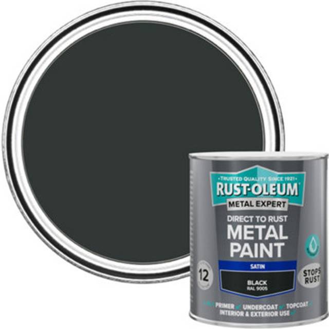 Rust-Oleum Metal Expert Water-Based Paint Satin Black 750Ml