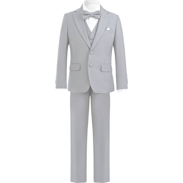 Moustache - peak-lapel tuxedo set - kids - Viscose/Polyester - 14 yrs - Grey