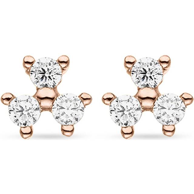 VEYNOU - 14kt rose gold Fleur diamond stud earrings - unisex - Diamond/14K Recycled Rose Gold - One Size - Pink