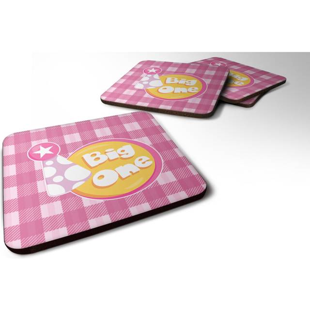 """""Caroline's Treasures Girl Big One Foam Coaster Set of 4  3.5  Multicolor"""""