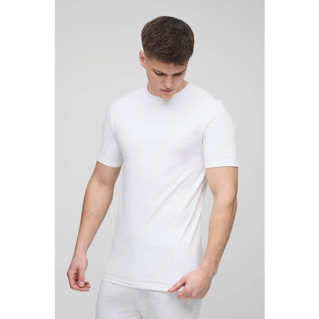 Mens White Tall Muscle Fit Homme T-shirt