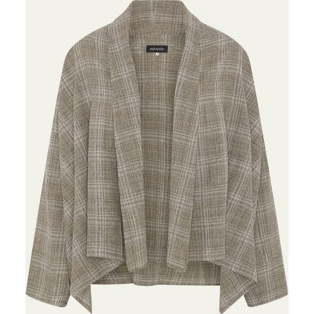 Wide A-Line Scrunch Shawl-Collar Jacket (Mid Plus Length) - NATURAL - 0