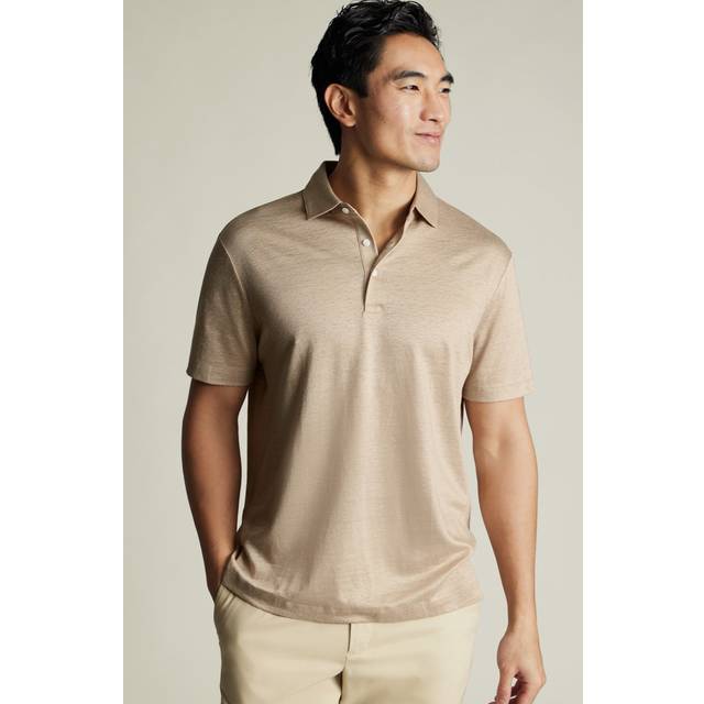 Charles Tyrwhitt Linen Regular Fit Short Sleeve Polo Shirt