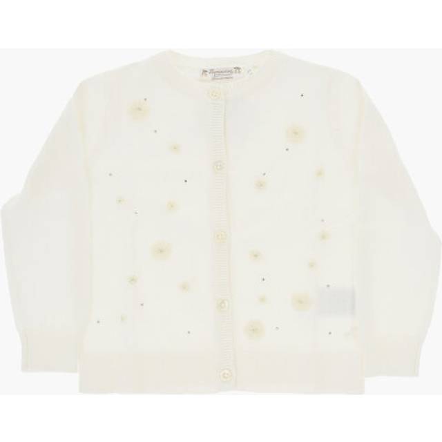 Embroidered FRANCILLE Crew-neck Cardigan with Rhinestones size 4 Y (4 Y)