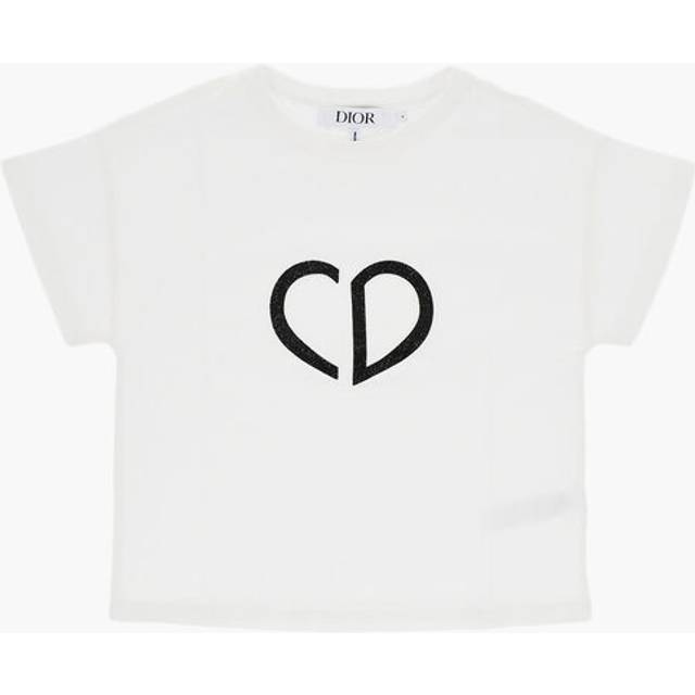 Crew-neck T-Shirt with Monogram Embellished with Rhinestones size 6 Y (6 Y)