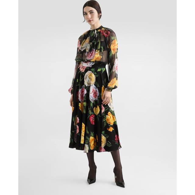 Dolce & Gabbana, Midi Skirts, female, Multicolor, M, Black and Pink Skirts Ss25