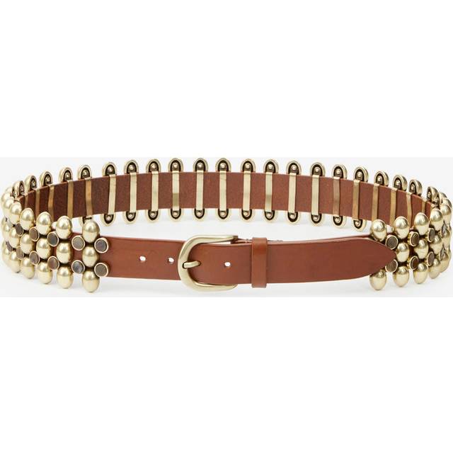 Varana Studded Leather Belt - Khaki - French brand Isabel Marant is known for it's bohemian French-chic aesthetic, and this filters into the label's range of accessories. From beaded hoop earrings to delicate bracelets and bold belts, there is something to finish any outfit, no matter the occasion.