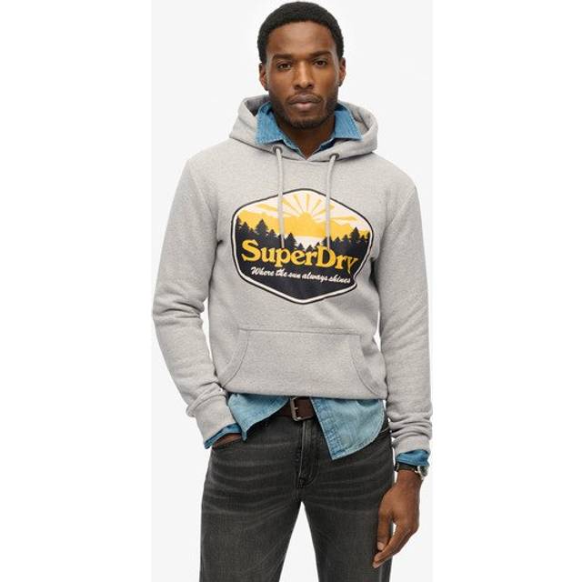 Superdry Men's Sun Tab Hoodie Grau - Größe: XL