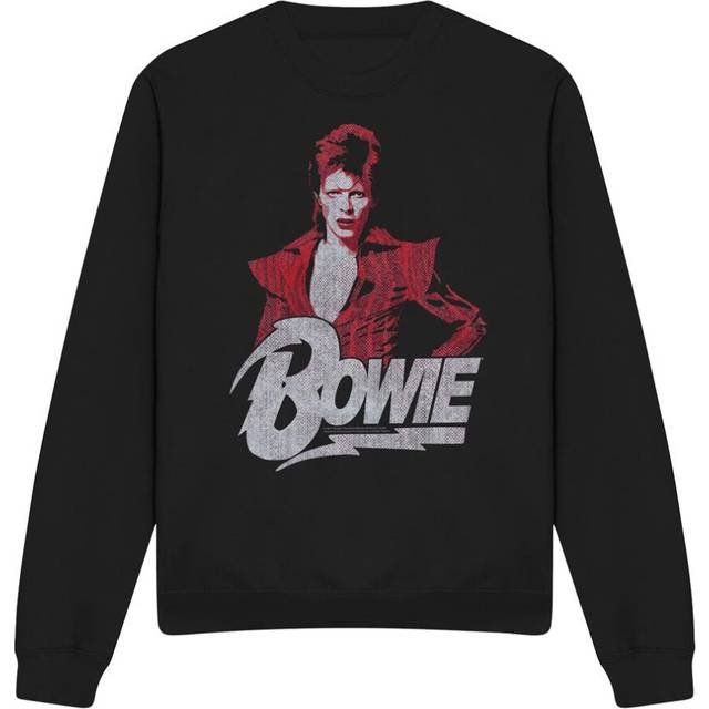 (S, Black) David Bowie Unisex Adult Diamond Sweatshirt