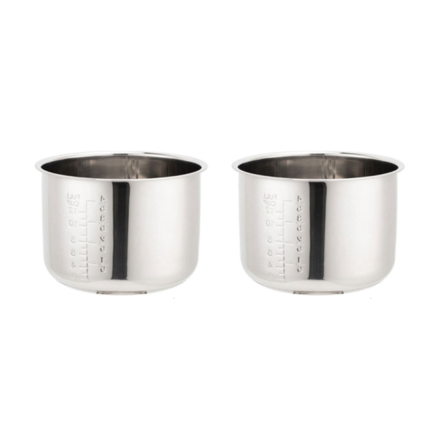 2X 6L Pressure Cooker Inner Pot Rice Liner Stainless Steel Minute