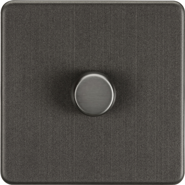 KnightsBridge 1G 2-way 10-200W (5-150W LED) Intelligent Screwless Dimmer - Smoked Bronze