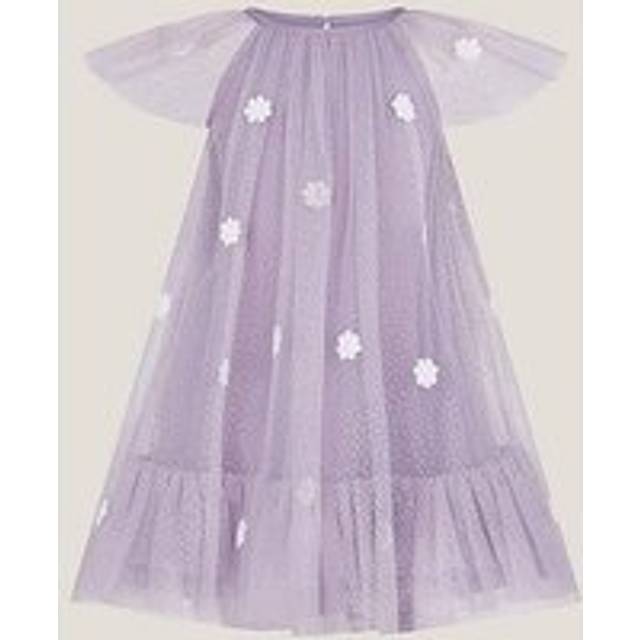 Monsoon Baby Ciara Floral Tulle Swing Dress, Lilac