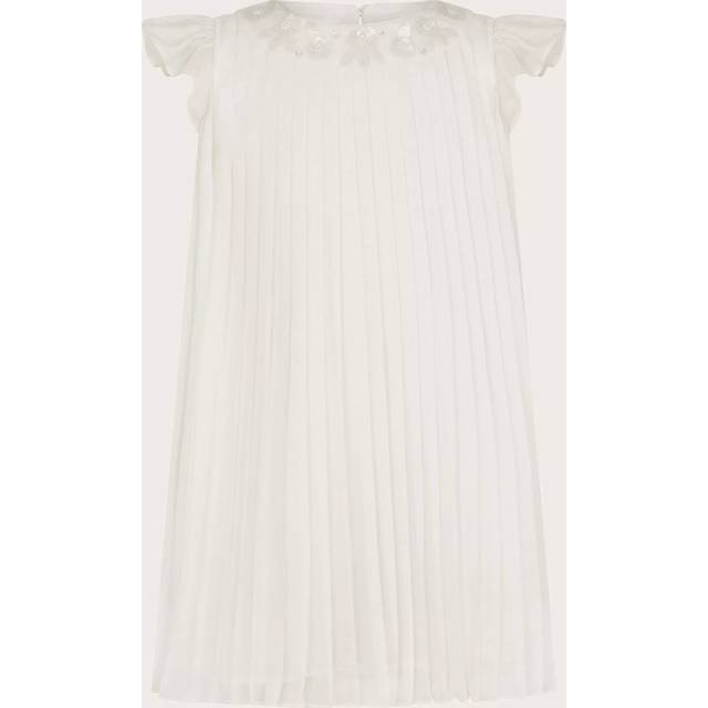 Monsoon Kids' Chiffon Pleated Dress, Ivory
