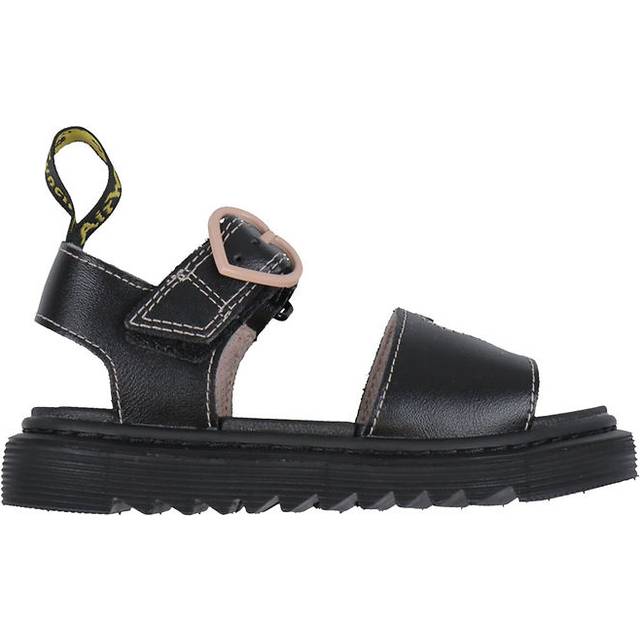 Dr. Martens Black & pink Marlowe Hearts Girls Junior Sandals - Black & Pink
