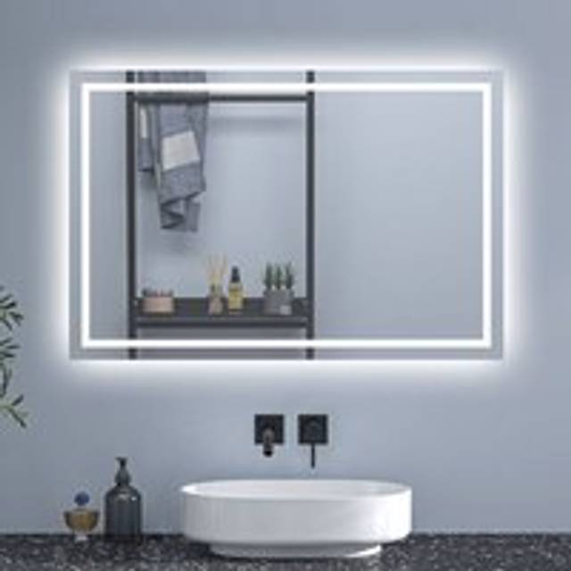 SKY Bathroom Wall-mounted LED Mirror with Anti-Fog Technology & Smart Memory LED Lighting–Dimmable white Color,IP44 Waterproof Design,140x80cm