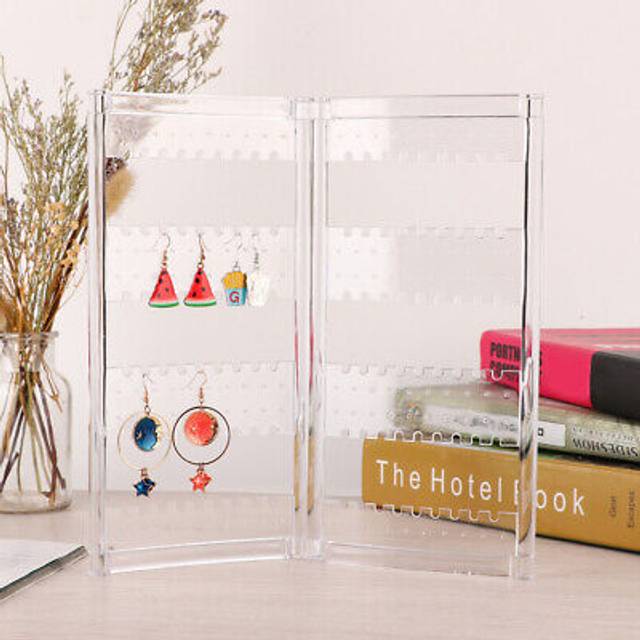 Transparent folding bracelet necklace earring jewelry display stand storage gfl