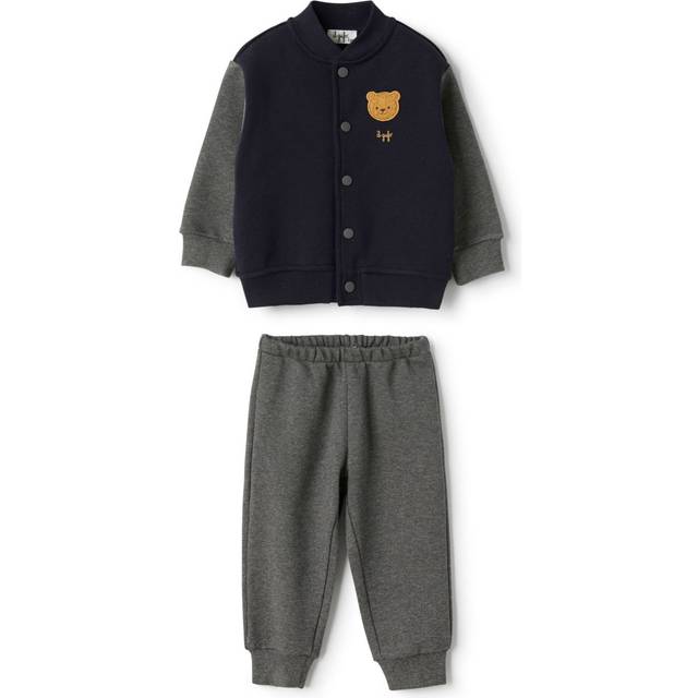 Il Gufo - teddy bear motif tracksuit - kids - Cotton - 6 - Black
