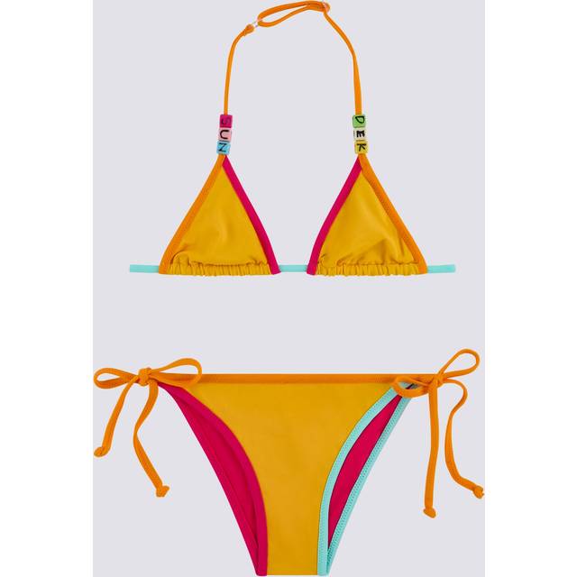 Mini bikini with adjustable ties and contrasting piping rose 2 - ROSE (2)