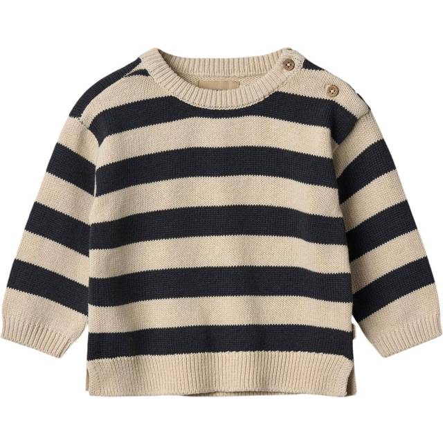 Wheat Strikpullover Morgan Stl. 62/3m pojkar - Toppar Från Magasin - Navy Stripe (62/3m)