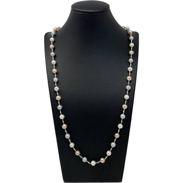 A stunning handmade freshwater pearl necklace multicolor pearls