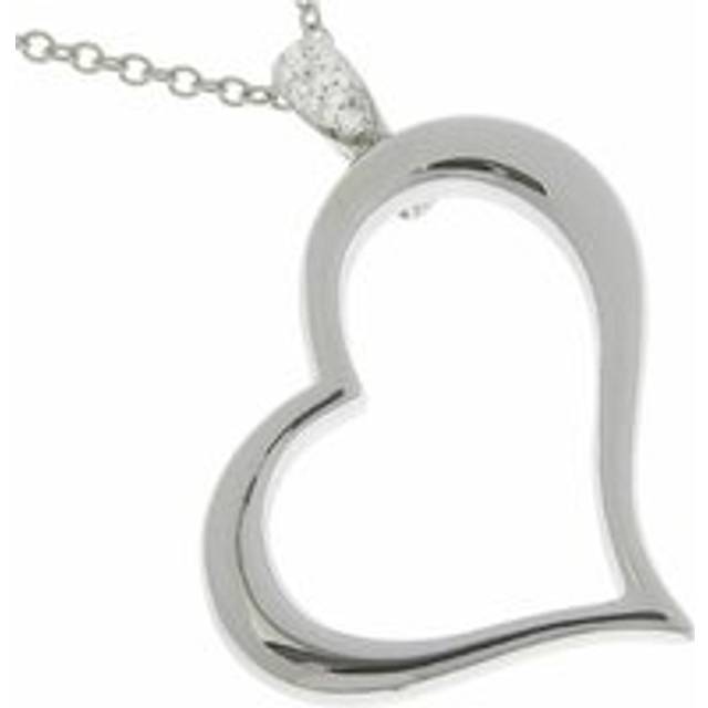 Womens Preloved Open Heart Pendant Necklace Wo - Silver - Grey - One Size