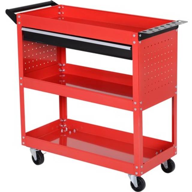 DURHAND 3-tier Tool Trolley Cart Roller Cabinet Garage Workshop with Drawer