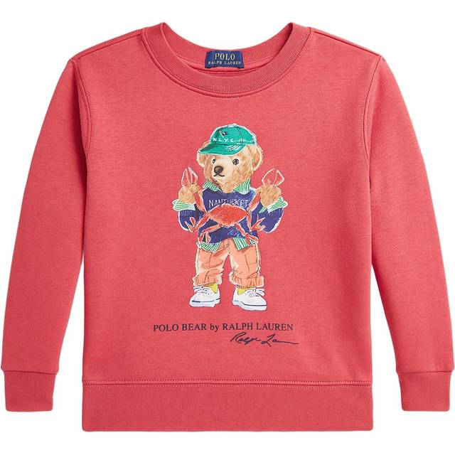 Ralph Lauren Boys Red Cotton Polo Bear Sweatshirt - 7 year