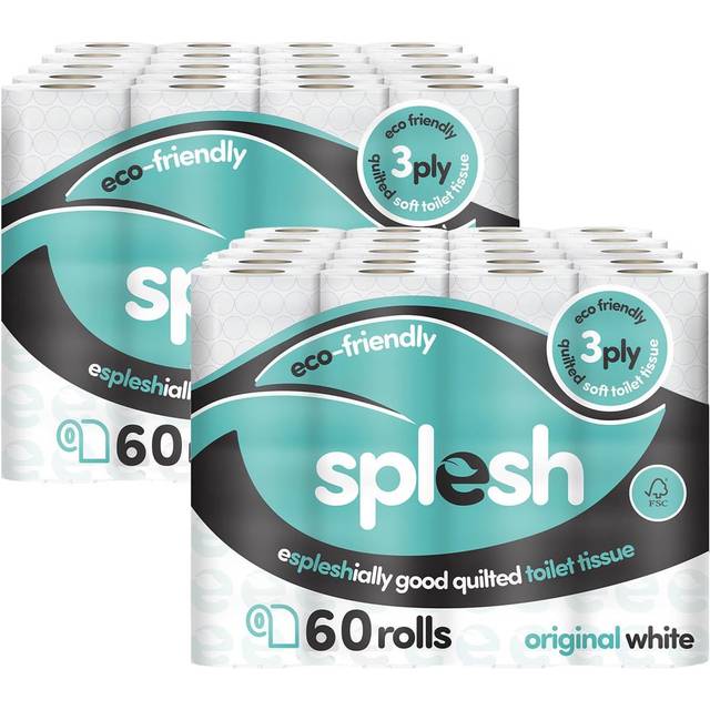 Splesh Quilted White Soft Toilet Tissue 120 Rolls 3 Ply - 600 x 540 x 400cm