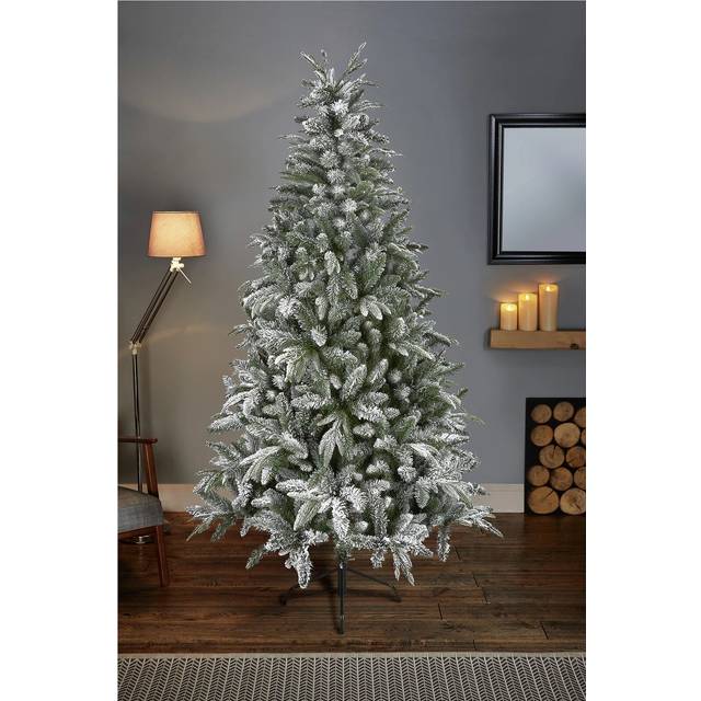 Habitat 7ft flocked lapland spruce artificial christmas tree - green