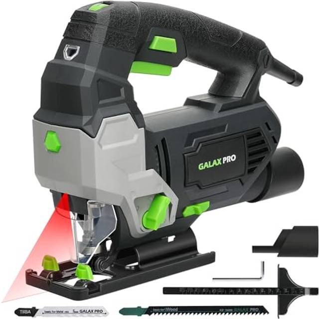 GALAX PRO Jigsaw, 800W 3000 SPM Jig Saw Tool, Max Â±45Â° Bevel Cutting Angle, 6 Adjustable Speeds, 4-Position Orbital Action,Laser Guide, Max Cutting