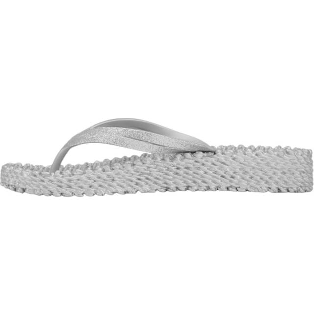 Ilse Jacobsen - Cheerful 13 - Silverfärgade flip flop med glitterremmar storlek 41 Sandaler (41)