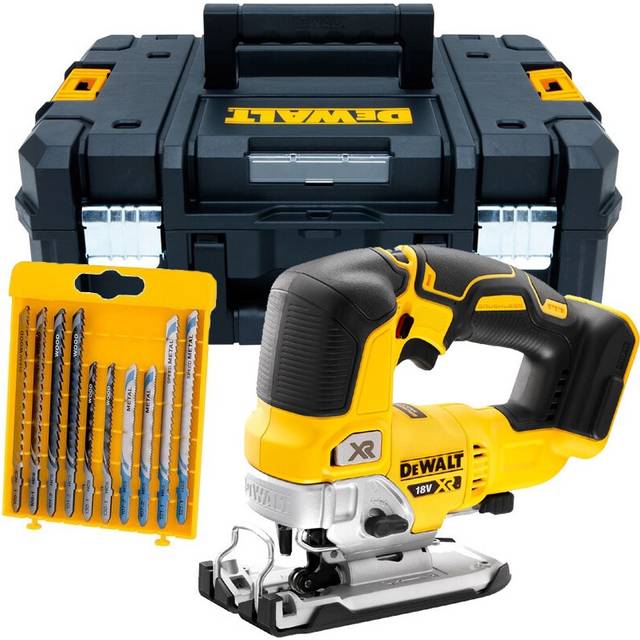 DeWalt DCS334N 18v XR Cordless Brushless Top Handle Jigsaw Bare + TSTAK + Blades