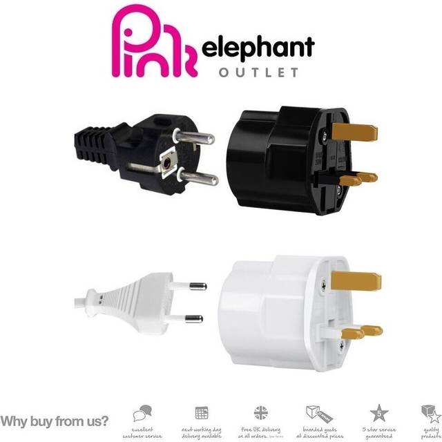 Uk visitor travel plug adaptor ¦ schuko euro 2 pin to uk 3 pin ¦ bs ce approved