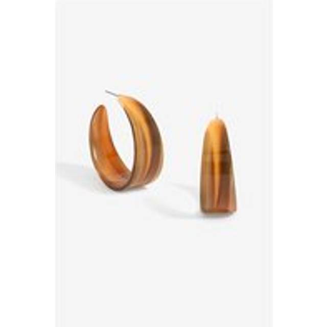 Mood Tapered Resin Hoop Earrings - Gold