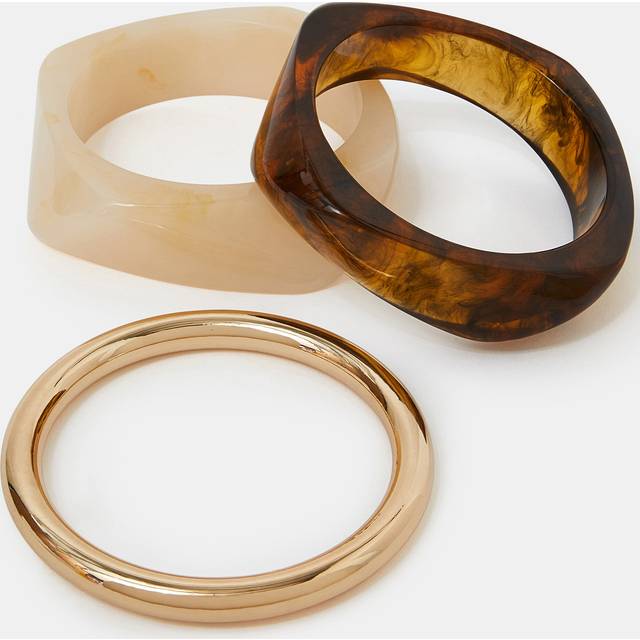 Gold 3-Pack Chunky Resin Bangles - Accessorize - One Size