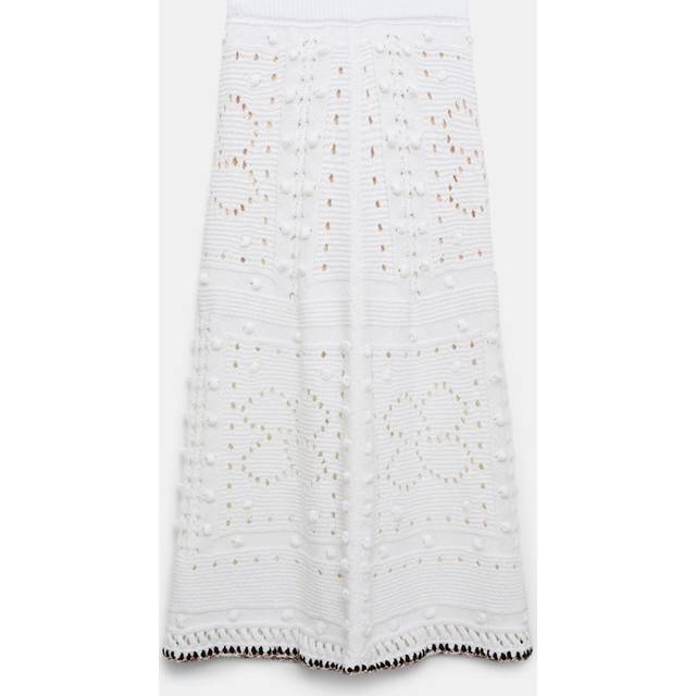 Bohemian Mood Knit Maxi Skirt - PURE WHITE - 4 (US 8)