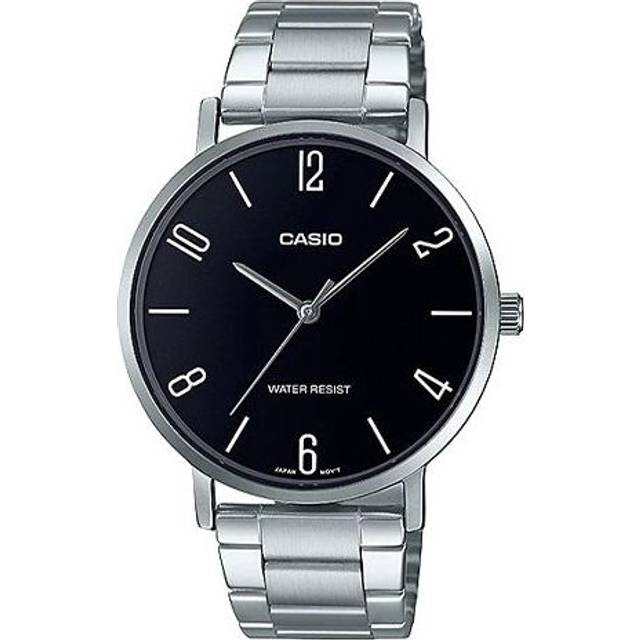 Men's CASIO DRESS Series Black Stainless Steel quartz Casual Watch Analog Mens - Free