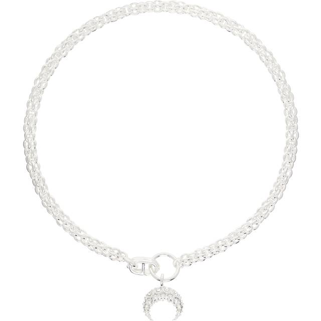 Marine Serre Silver Rhinestone Moon Chain Necklace - MT11 SHINY SILVER - UNI