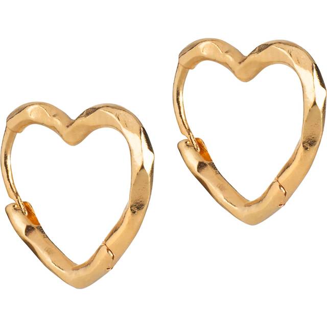 ENAMEL Copenhagen Organic Heart Small Hoop Earrings, Gold
