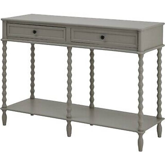 The Camden Collection Large Two Drawer Console Table - Wood - L40 x W120 x H81 cm - Grey