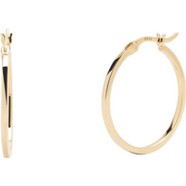 Womens 9ct Solid Gold Hoop Earrings - Metallics - One Size