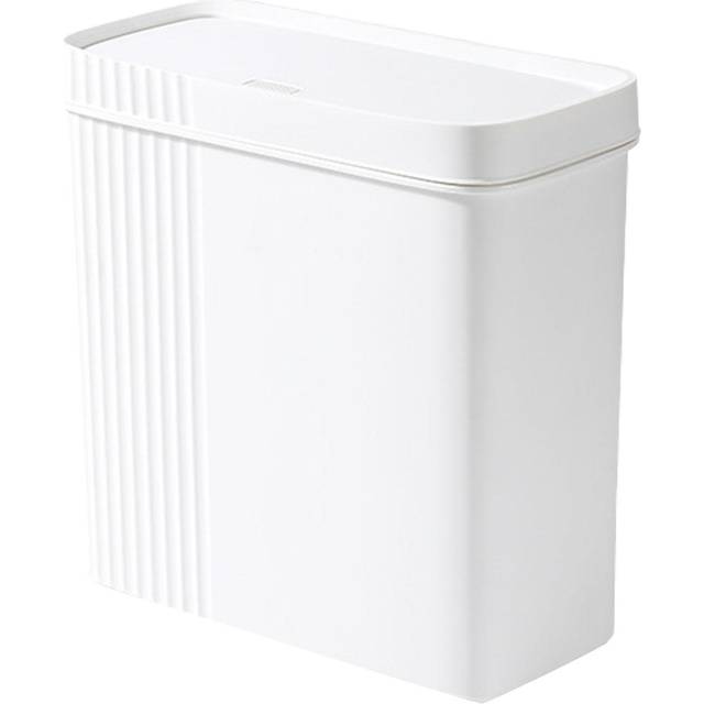 Kitchen Bathroom Trash Can Garbage Can with Press Top Lid for Bedroom Kitchen Office Living Room